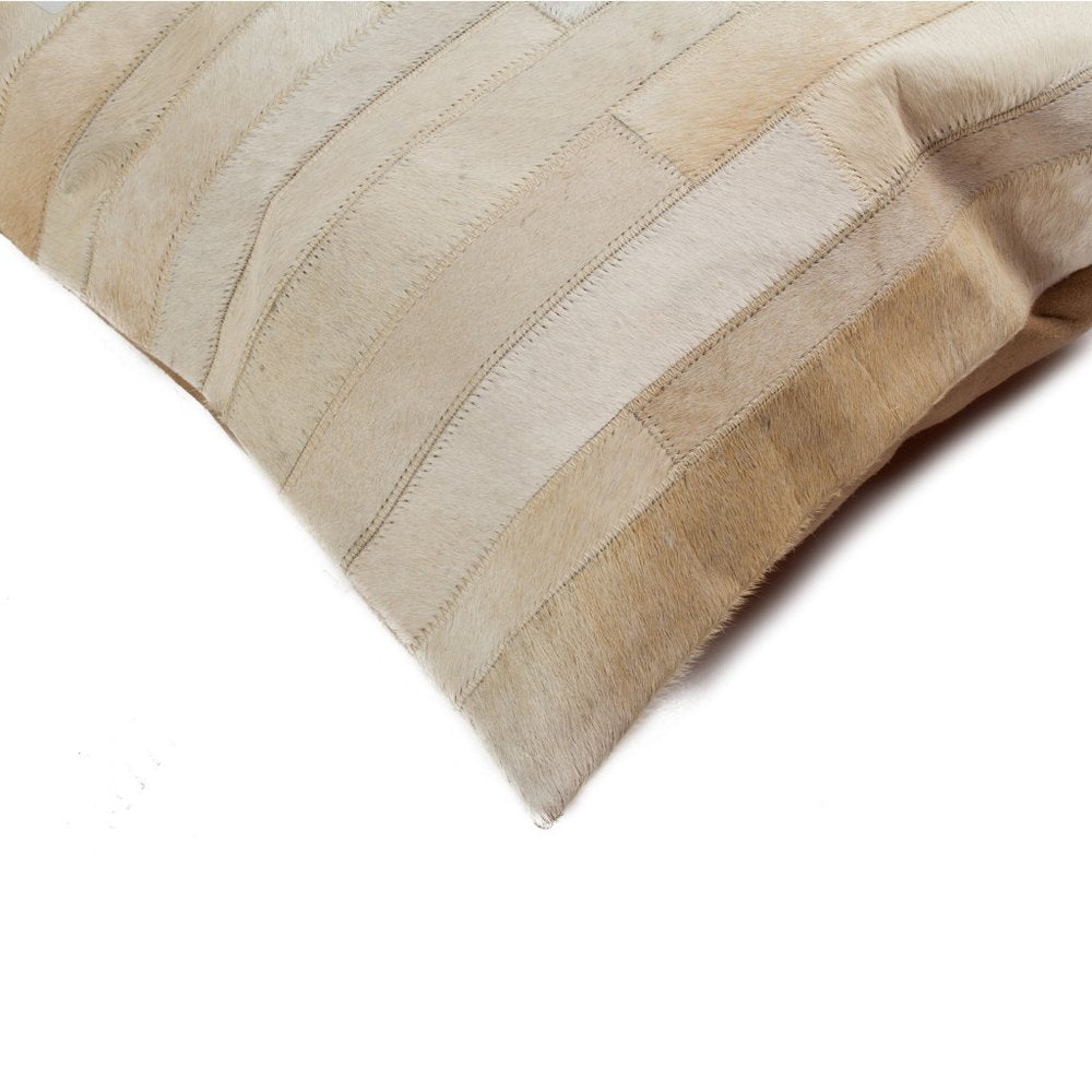 12" X 20" Natural Patchwork Cowhide Lumbar Throw Pillow — view 2