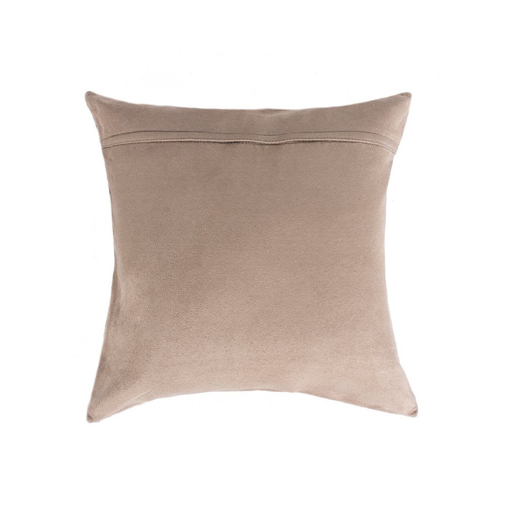 Set of Two 18" Natural and Gold Striped Cowhide Throw Pillows with Glitter — view 3