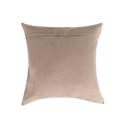 Set of Two 18" Natural and Gold Striped Cowhide Throw Pillows with Glitter