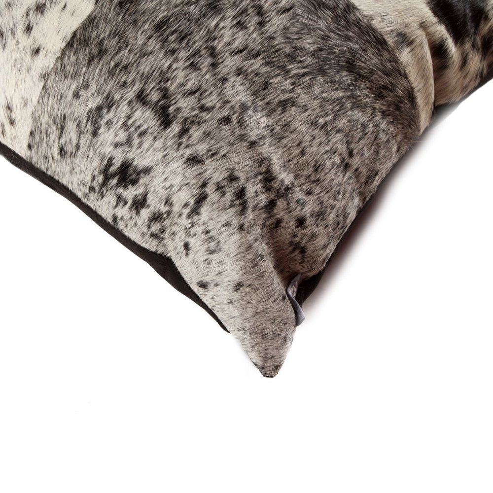 Set of Two 18" Black and White Cowhide Throw Pillows — view 2