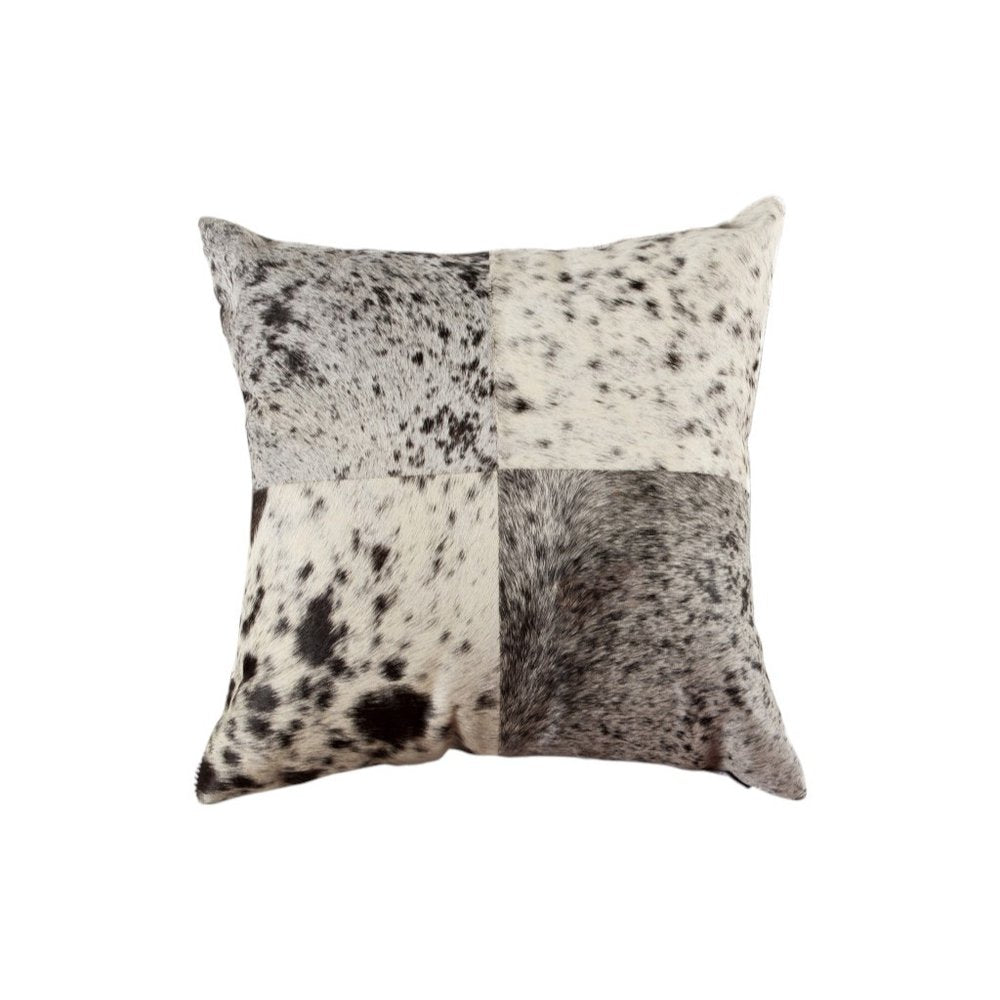 Set of Two 18" Black and White Cowhide Throw Pillows — view 4