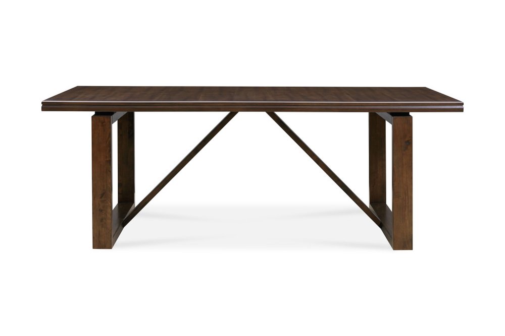 84" Dark Brown Wood Sled Base Dining Table HomeRoots