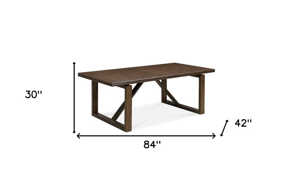 84" Dark Brown Wood Sled Base Dining Table HomeRoots