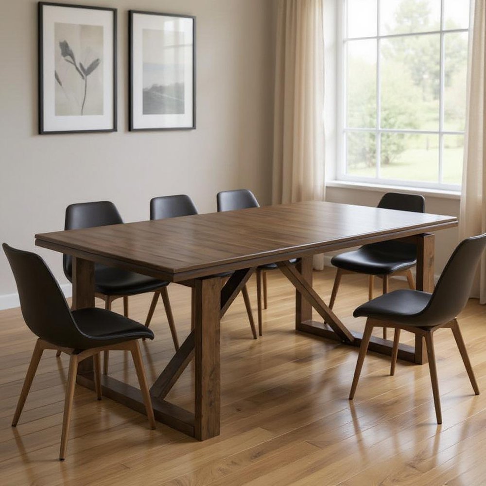 84" Dark Brown Wood Sled Base Dining Table HomeRoots