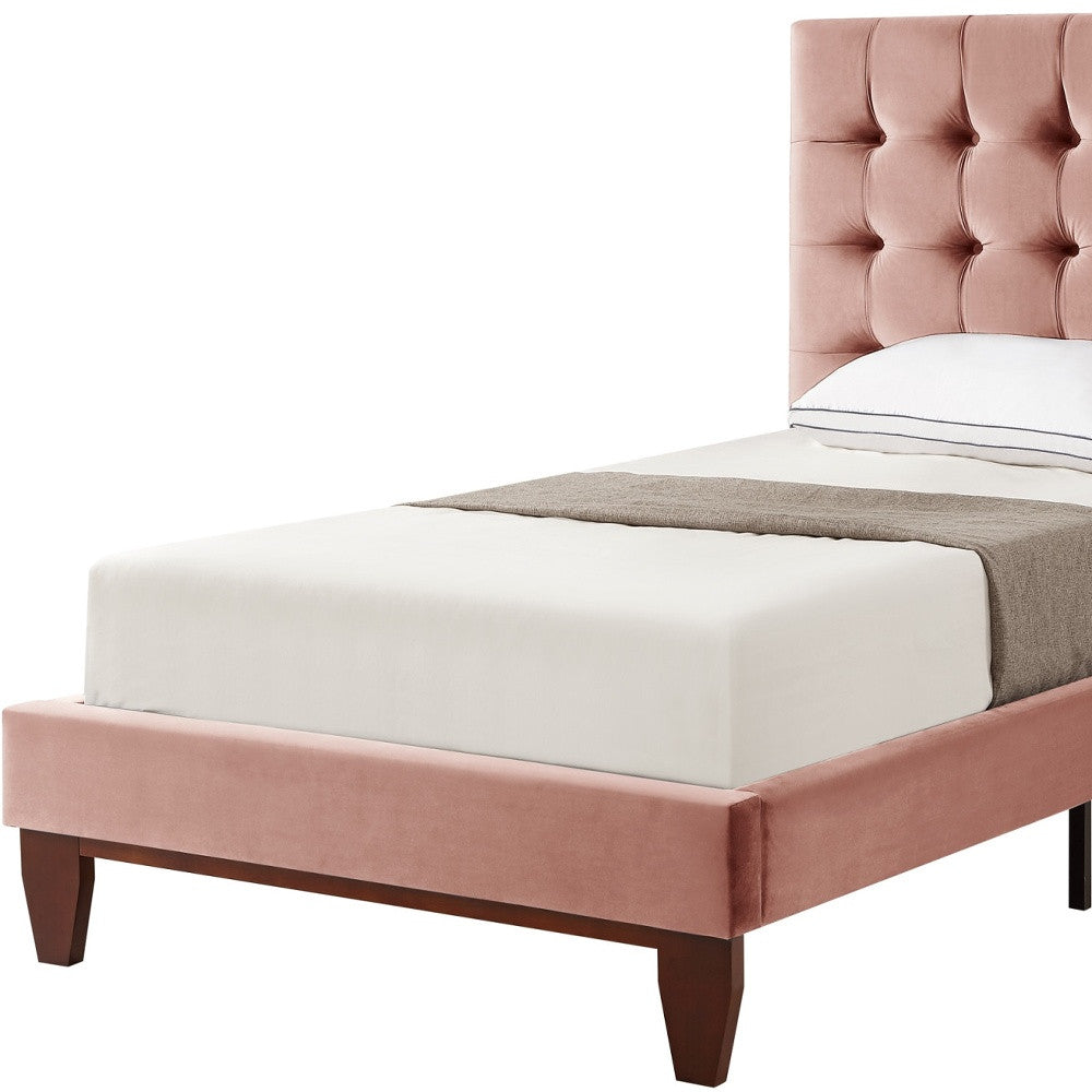 Beige Solid Wood King Tufted Upholstered Linen Bed