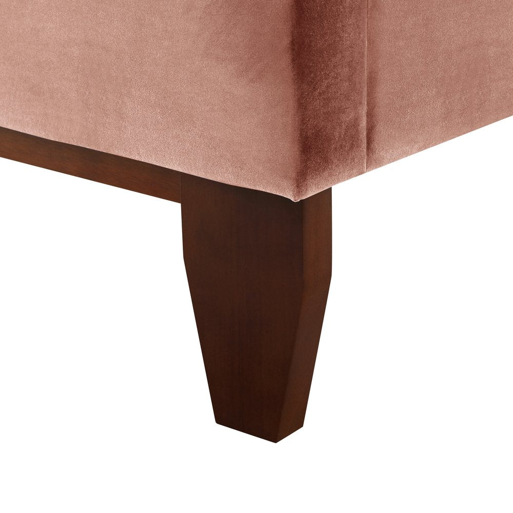 Blush Solid Wood Queen Tufted Upholstered Velvet Bed — view 11