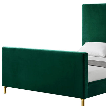 Gray Solid Wood Queen Upholstered Velvet Bed HomeRoots