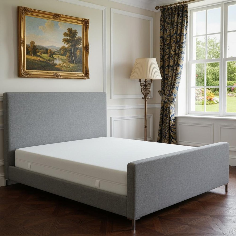 Gray Solid Wood Queen Upholstered Velvet Bed HomeRoots
