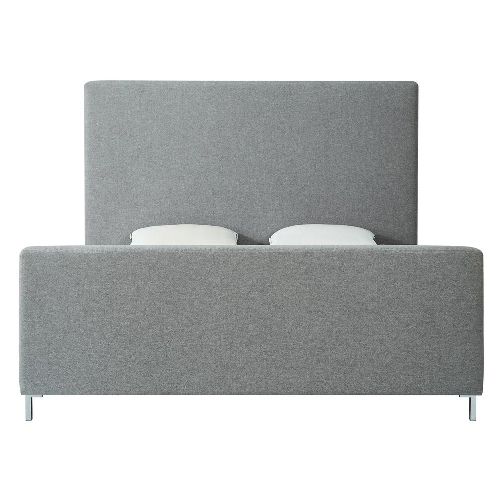 Gray Solid Wood Queen Upholstered Velvet Bed HomeRoots