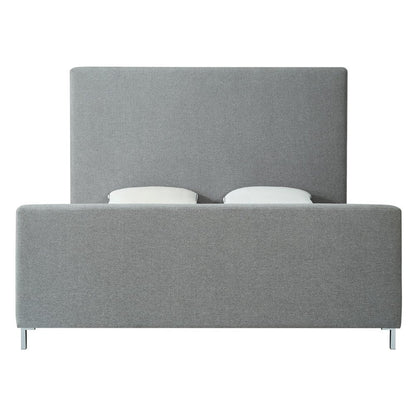 Gray Solid Wood Queen Upholstered Velvet Bed HomeRoots