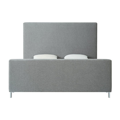 Gray Solid Wood Queen Upholstered Velvet Bed HomeRoots