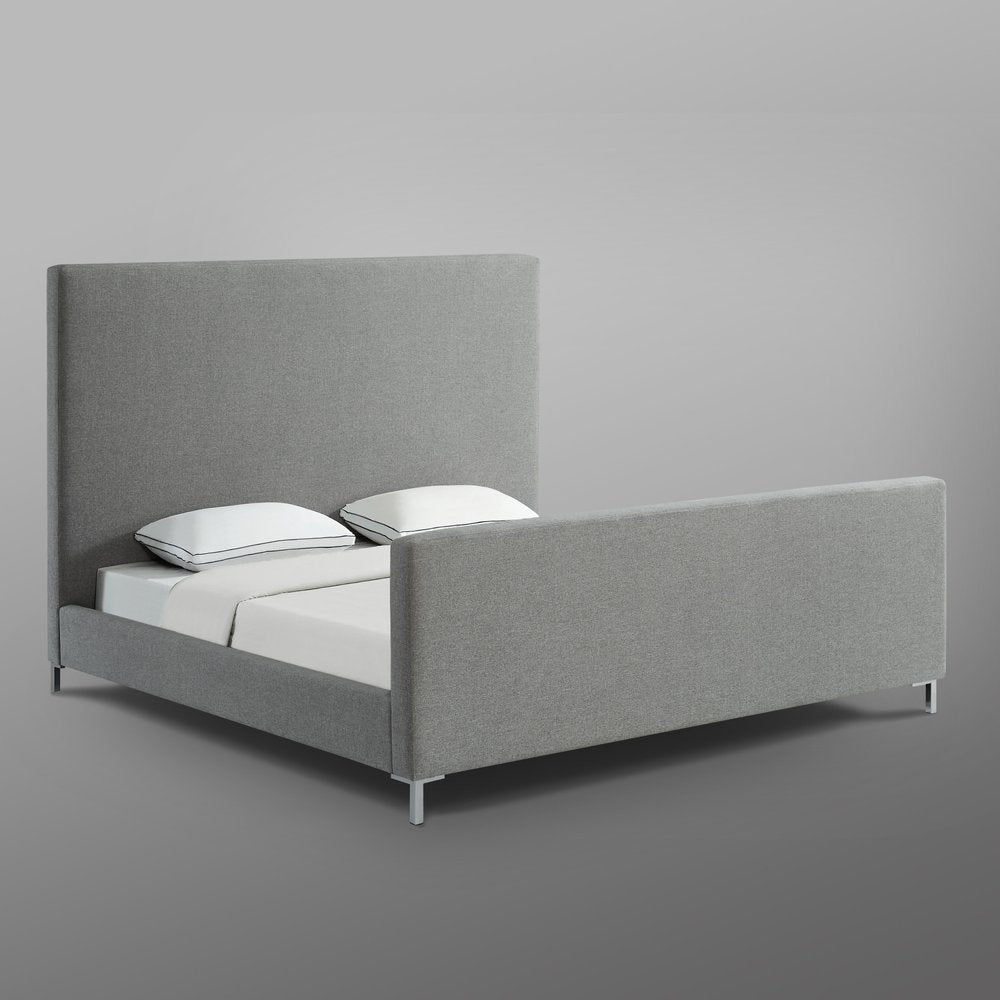 Gray Solid Wood Queen Upholstered Velvet Bed — view 31