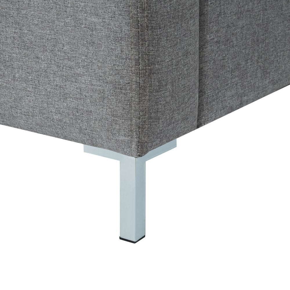 Gray Solid Wood Queen Upholstered Velvet Bed — view 29