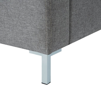 Gray Solid Wood Queen Upholstered Velvet Bed HomeRoots