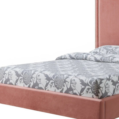 White Solid Wood Twin Upholstered Faux Leather Bed Frame with Nailhead Trim HomeRoots