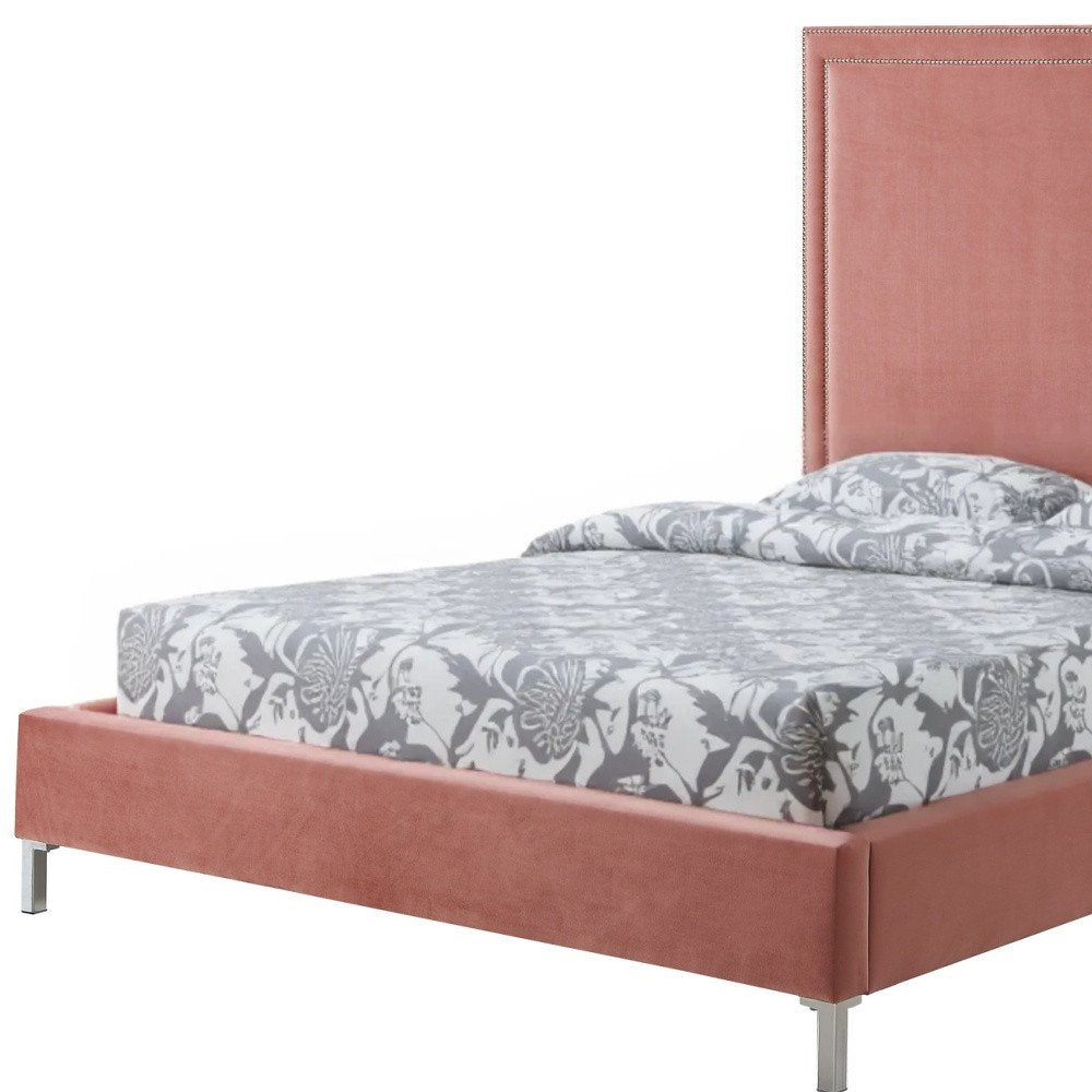 White Solid Wood Twin Upholstered Faux Leather Bed Frame with Nailhead Trim HomeRoots
