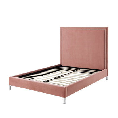 White Solid Wood Twin Upholstered Faux Leather Bed Frame with Nailhead Trim HomeRoots
