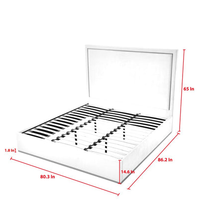 Beige Solid Wood Queen Upholstered Velvet Bed HomeRoots