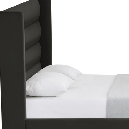 Black Velvet Upholstered King Bed Frame HomeRoots
