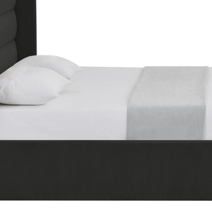 Black Velvet Upholstered King Bed Frame HomeRoots