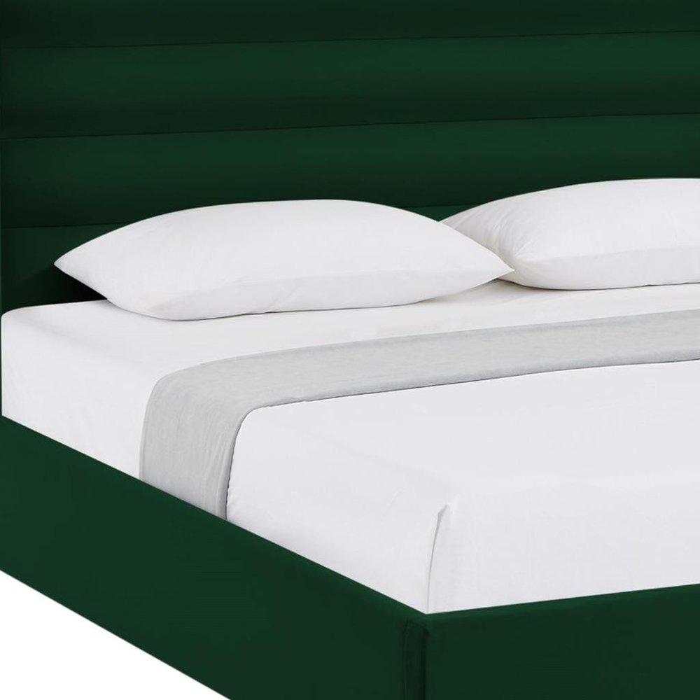 Green Velvet Upholstered King Bed Frame HomeRoots