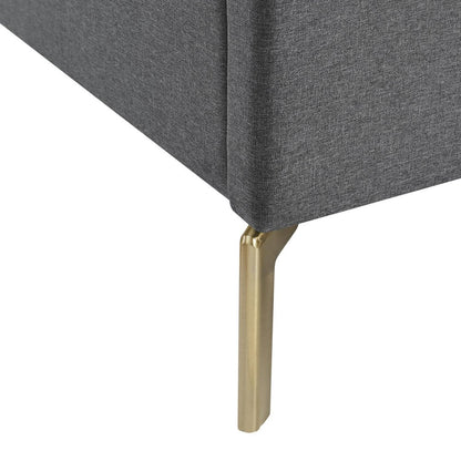 Gray Linen Upholstered King Bed Frame HomeRoots