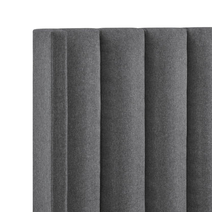 Gray Linen Upholstered King Bed Frame HomeRoots
