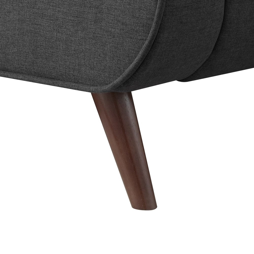 Charcoal Solid Wood Twin Upholstered Linen Bed — view 8