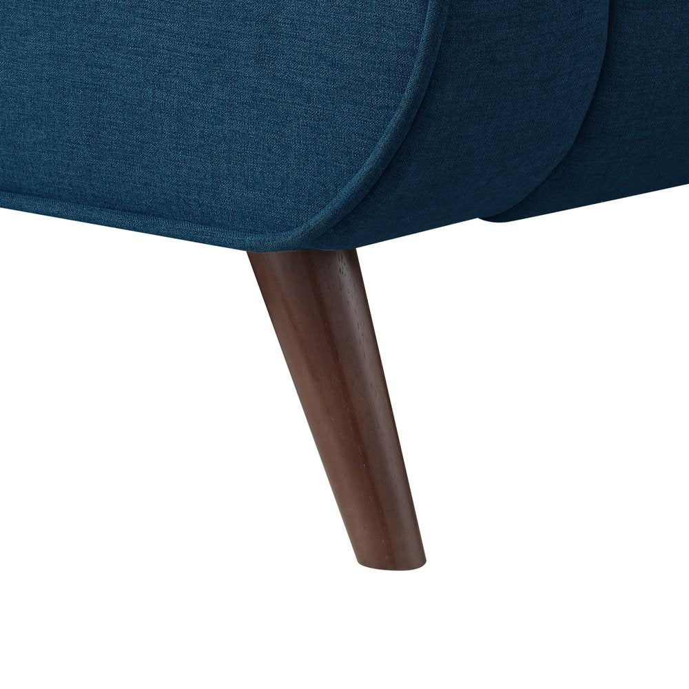Denim Blue Solid Wood Twin Upholstered Linen Bed — view 7