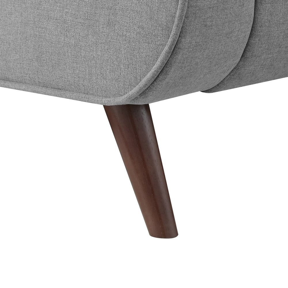 Gray Solid Wood Twin Upholstered Linen Bed — view 8