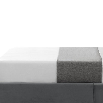 Gray Solid Wood King Upholstered Velvet Bed with Nailhead Trim HomeRoots