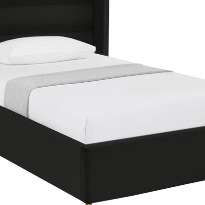 Black Velvet Upholstered King Bed Frame HomeRoots