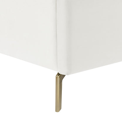 Cream Velvet Upholstered Queen Bed Frame HomeRoots