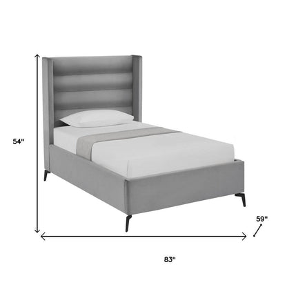 Light Gray Velvet Upholstered King Bed Frame HomeRoots