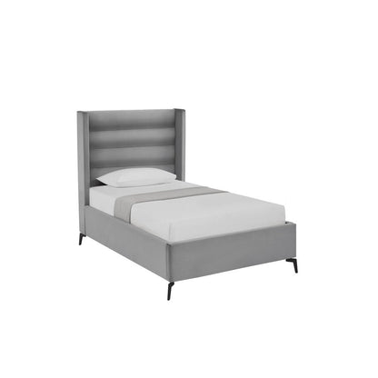 Light Gray Velvet Upholstered King Bed Frame HomeRoots