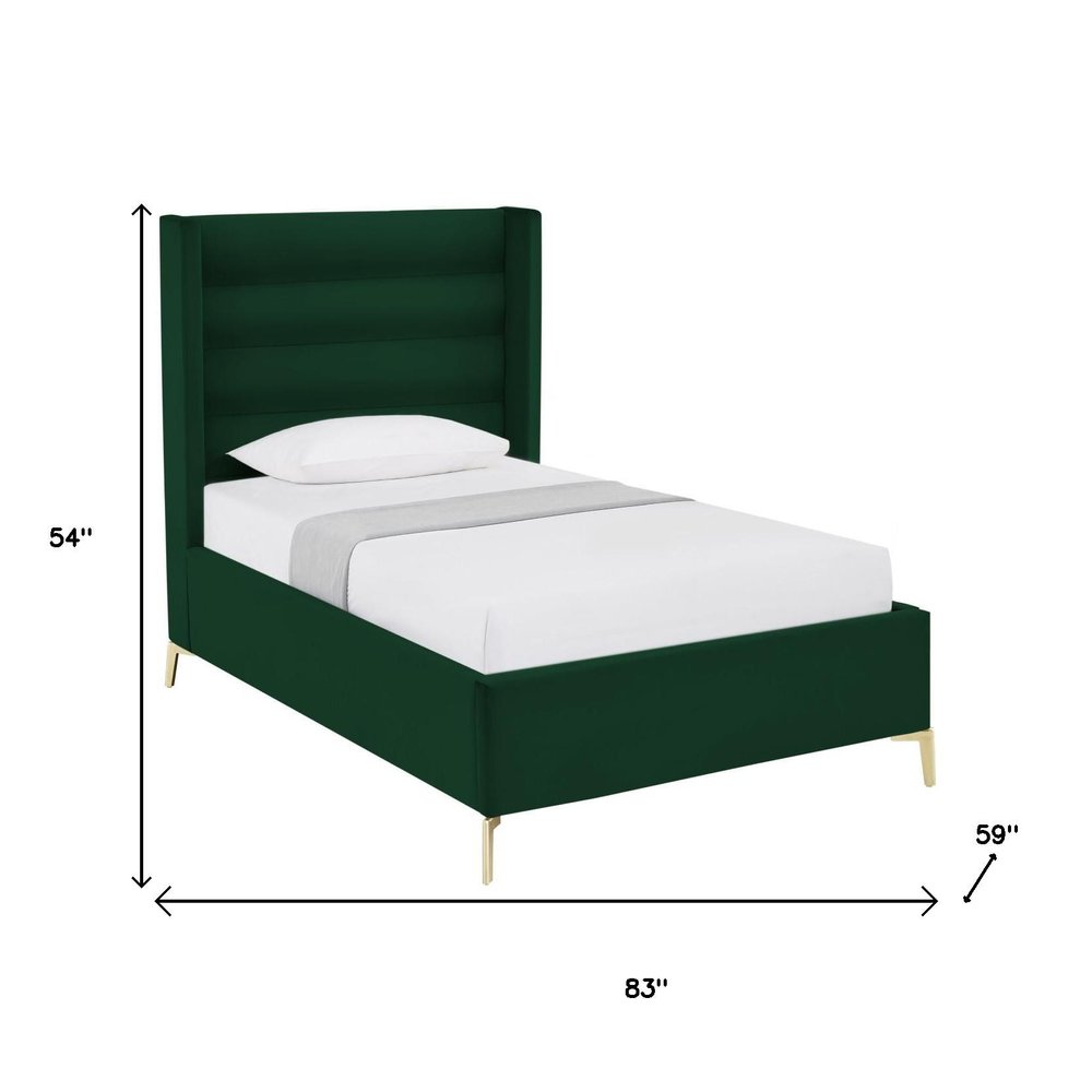 Green Velvet Upholstered King Bed Frame HomeRoots