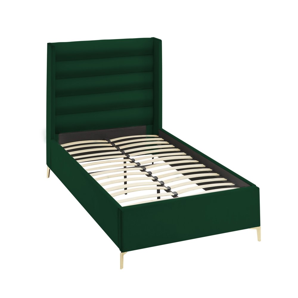 Green Velvet Upholstered King Bed Frame — view 18