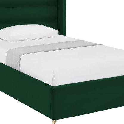 Green Velvet Upholstered King Bed Frame HomeRoots