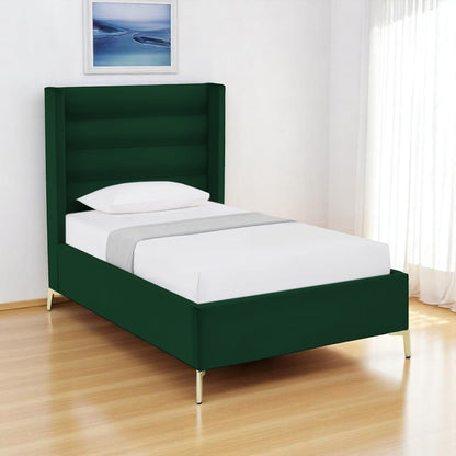 Green Velvet Upholstered King Bed Frame HomeRoots