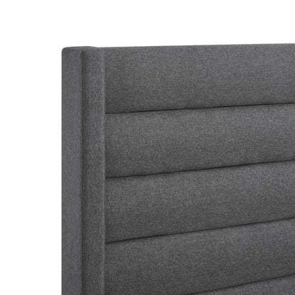 Gray Linen Upholstered King Bed Frame HomeRoots