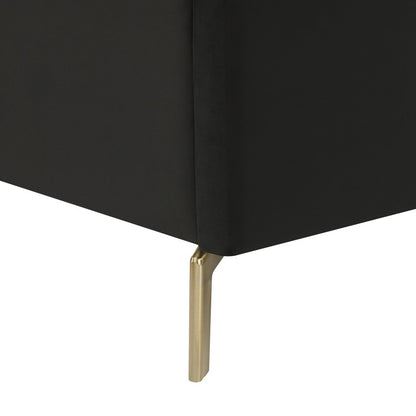 Black Velvet Upholstered Queen Bed Frame HomeRoots