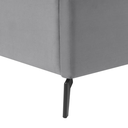 Light Gray Velvet Upholstered Full Bed Frame HomeRoots