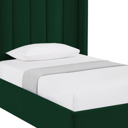 Green Velvet Upholstered Queen Bed Frame HomeRoots