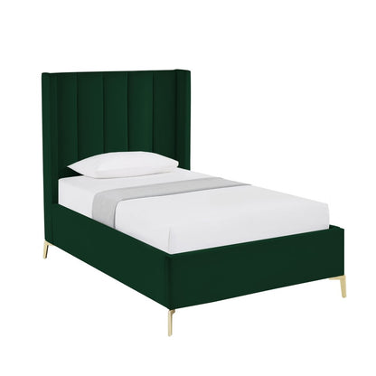 Green Velvet Upholstered Queen Bed Frame HomeRoots