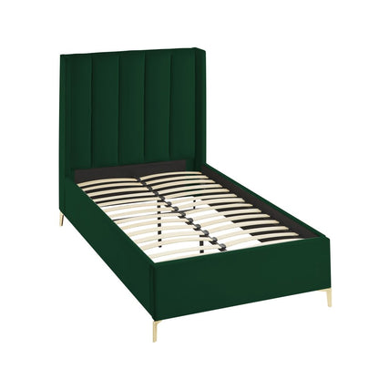 Green Velvet Upholstered Queen Bed Frame HomeRoots