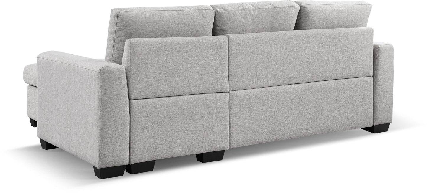 92" Light Gray Polyester Blend Convertible Futon Sleeper Sofa With Black Legs