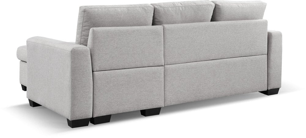 92" Light Gray Polyester Blend Convertible Futon Sleeper Sofa With Black Legs HomeRoots