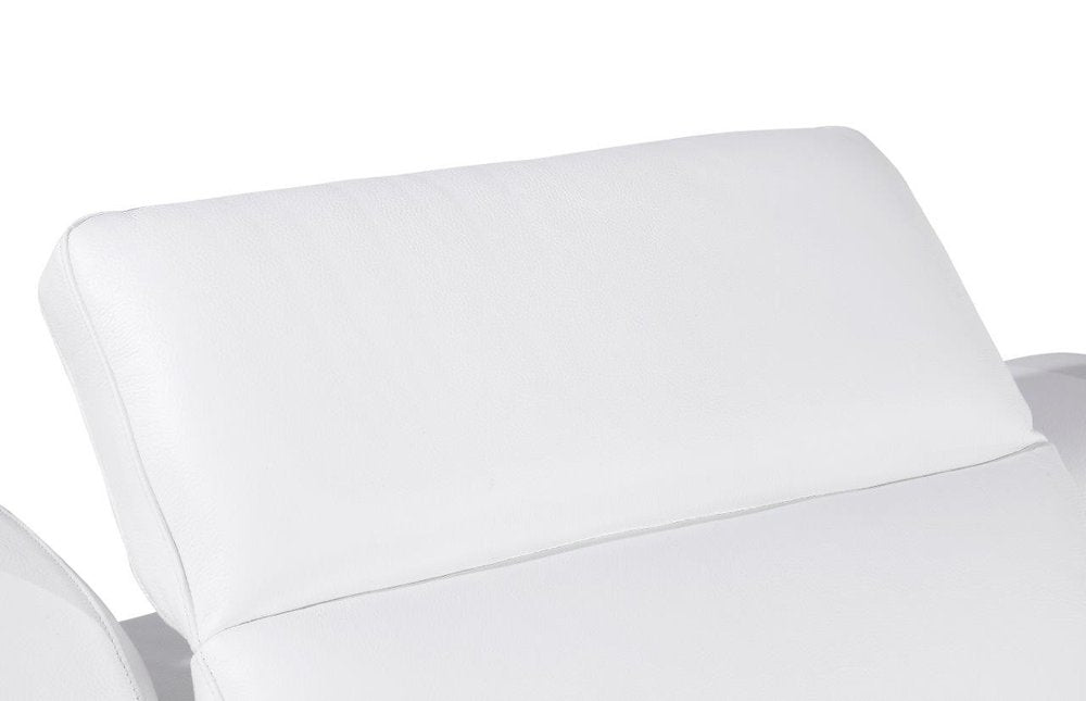 White Italian Leather Power Reclining L Shaped Five Piece Corner Sectional HomeRoots