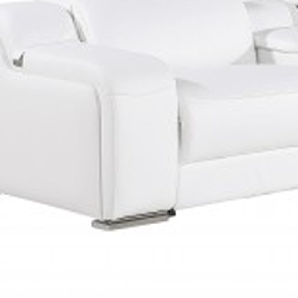 White Italian leather 3 power reclining seats L shaped Seven Piece Corner Sectional With Console HomeRoots