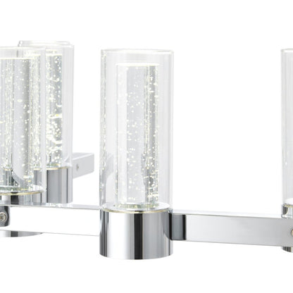 Silver And Clear Candle Style Twelve Light Transparent Metal LED Dimmable Chandelier With Clear Shades HomeRoots